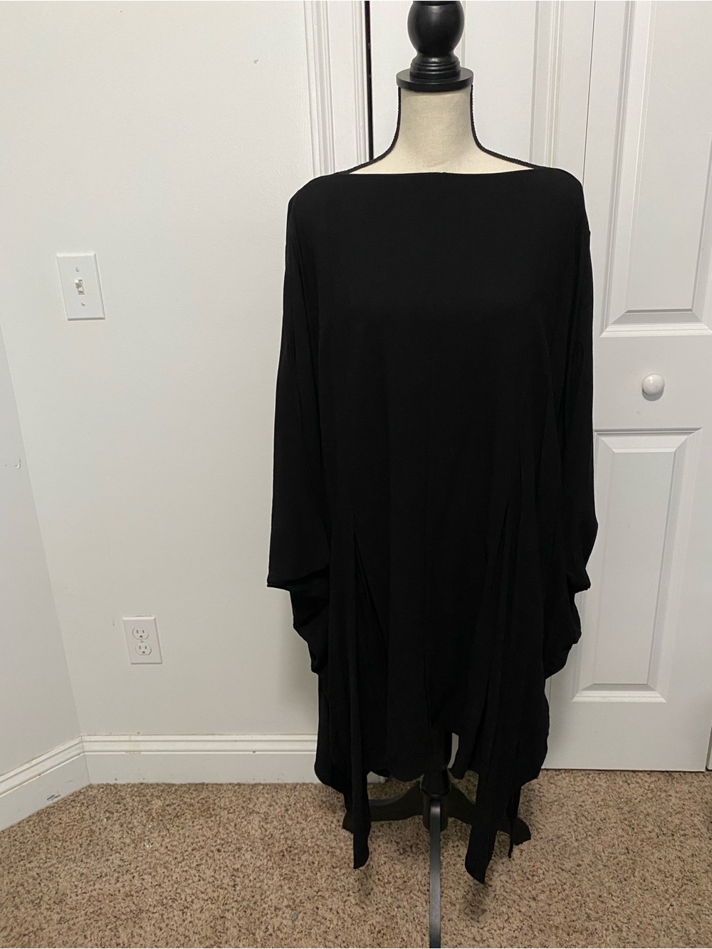 COS Black Asymmetrical Draped Dress